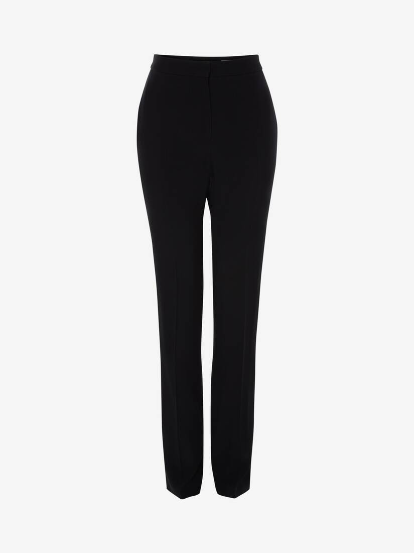 Pantalones Alexander McQueen Leaf Crepe Long Mujer - Negros - Mexico 564-EZCODM